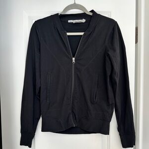 Athleta black bombtastic bomber jacket size small